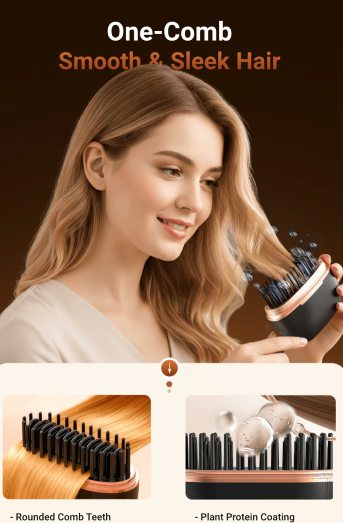 Brosse lissante rechargeable portable